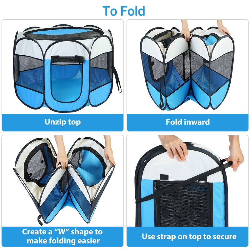 Pink-Blue Options -- 1Pc Portable Foldable Pet Tent Exercise