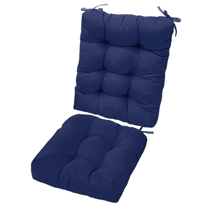 2Pcs Waterproof Rocking Chair Cushion Upper And Lower Back And Seat Sets