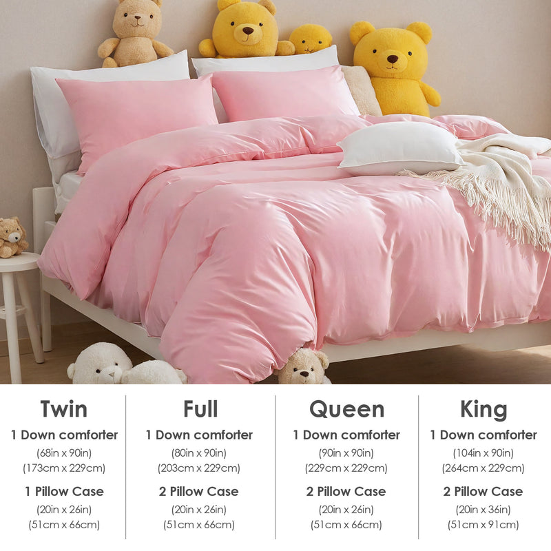 Three-piece Bedding Set With Solid Color Quilt Cover And Pillowcase