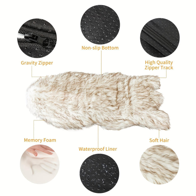 Luxury Faux Fur 5 Inches Thick Super Soft Memory Foam Dog Bed