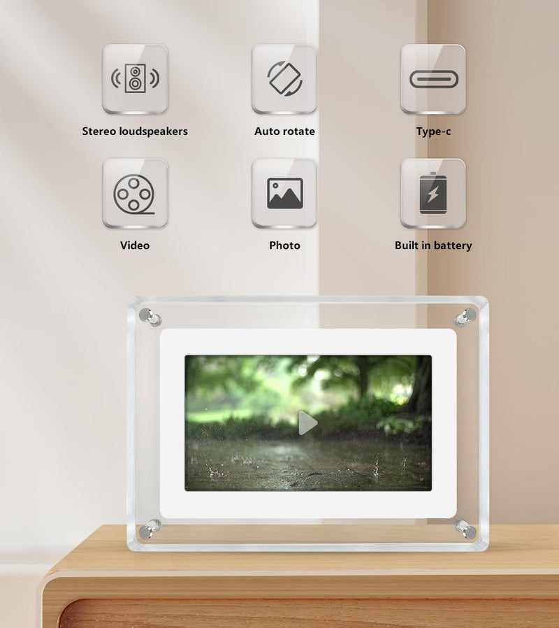 7-inch Acrylic Auto-rotating Digital Photo Frame