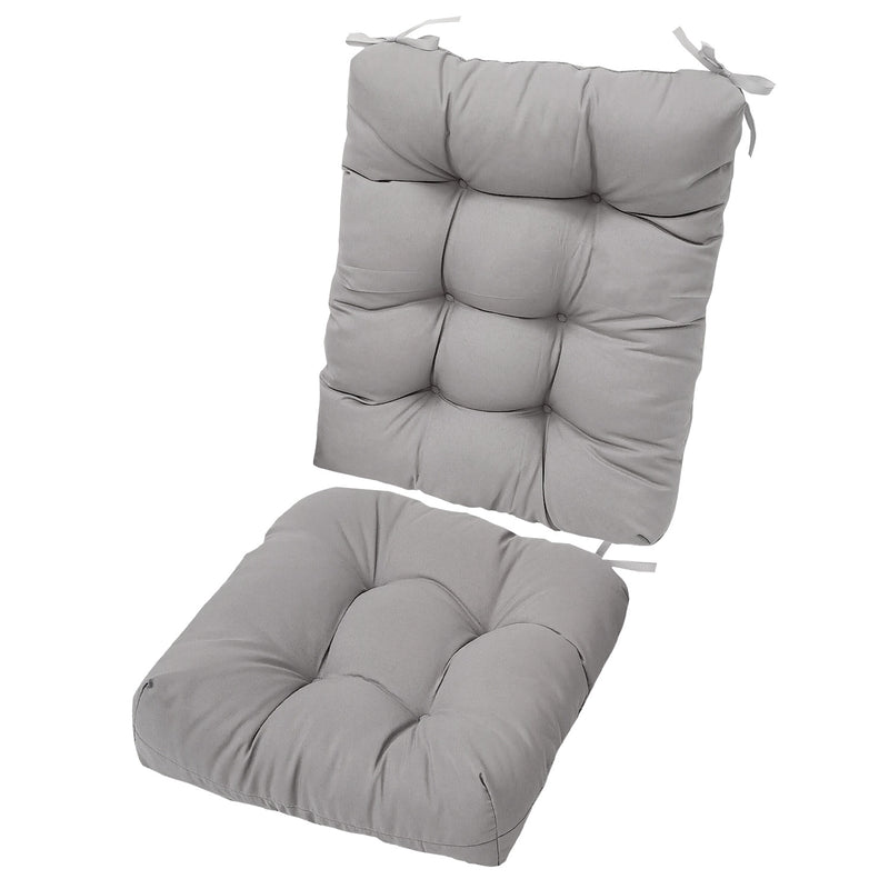2Pcs Waterproof Rocking Chair Cushion Upper And Lower Back And Seat Sets