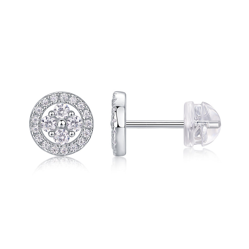 Silver Osmanthus - Fashionable And Luxurious Diamond Jewelry Earrings Set
