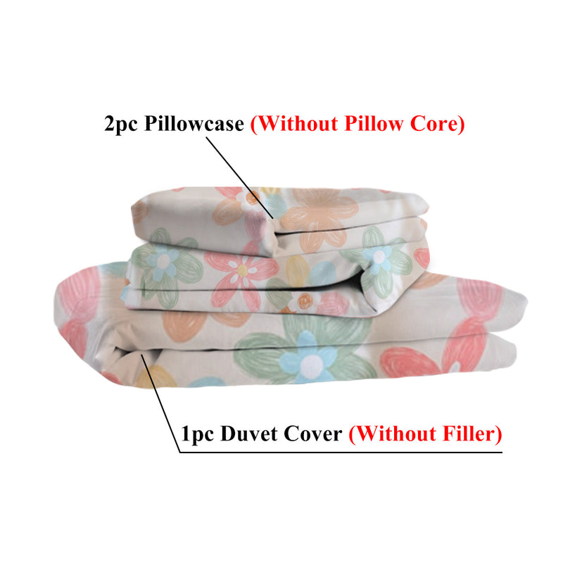 3 Piece Spring Floral Duvet Cover Set