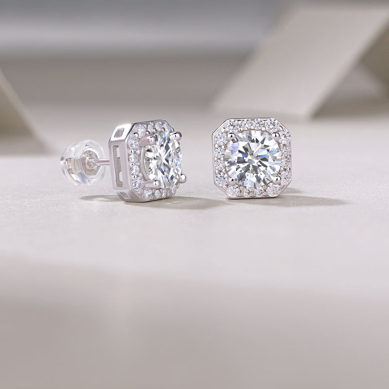 Heart Rose Luxury Fashion Diamond Earrings Stud Set