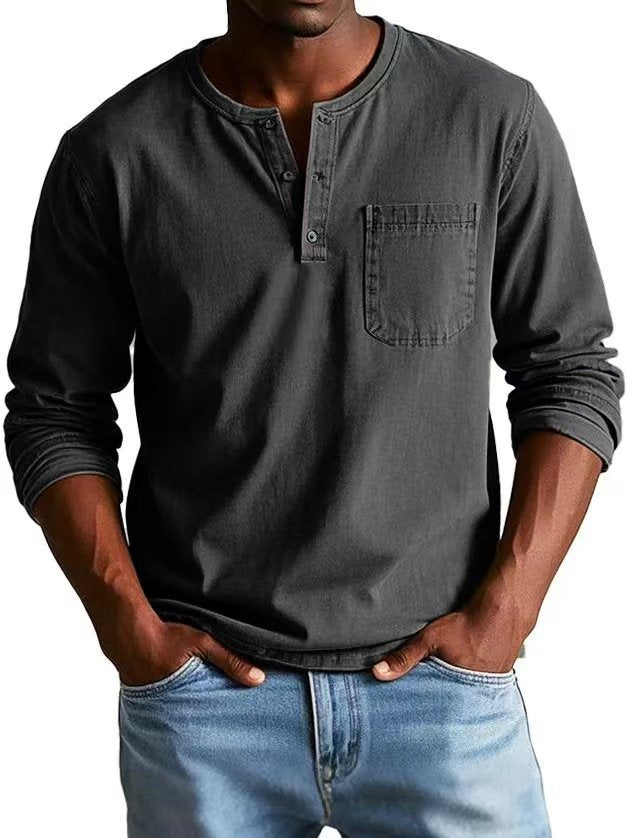 V-neck Long-sleeved T-shirt