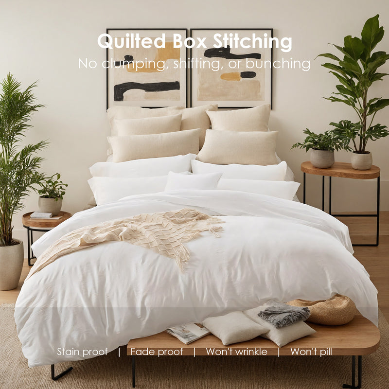Three-piece Bedding Set With Solid Color Quilt Cover And Pillowcase