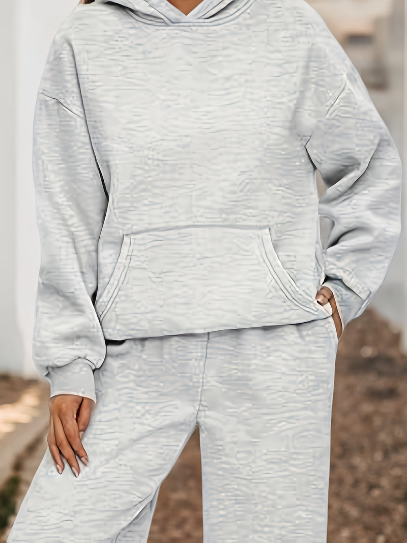 2025 Large Size New 2 Piece Outfits Lounge Hoodie