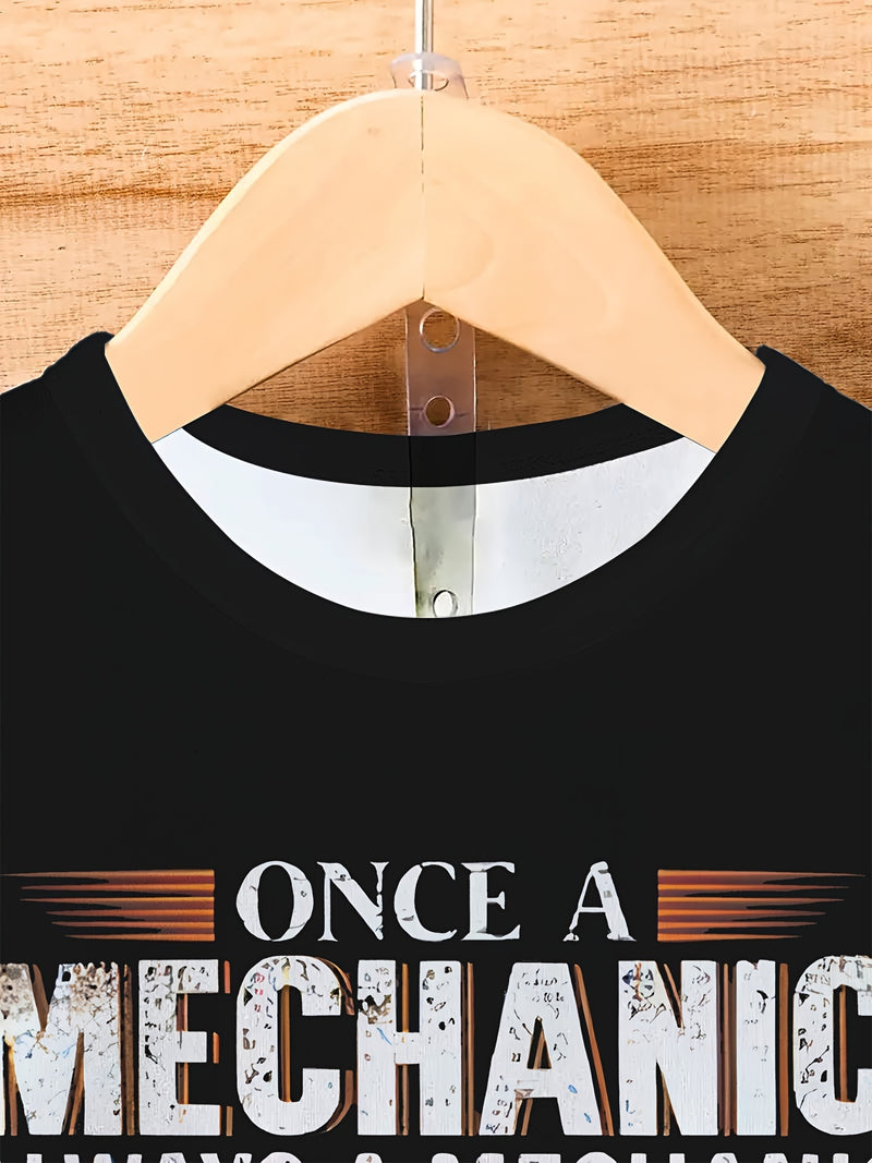 Men's Tool Printed T-shirt, Casual Short Sleeved Round Neck T-shirt, Men's Outdoor T-shirt