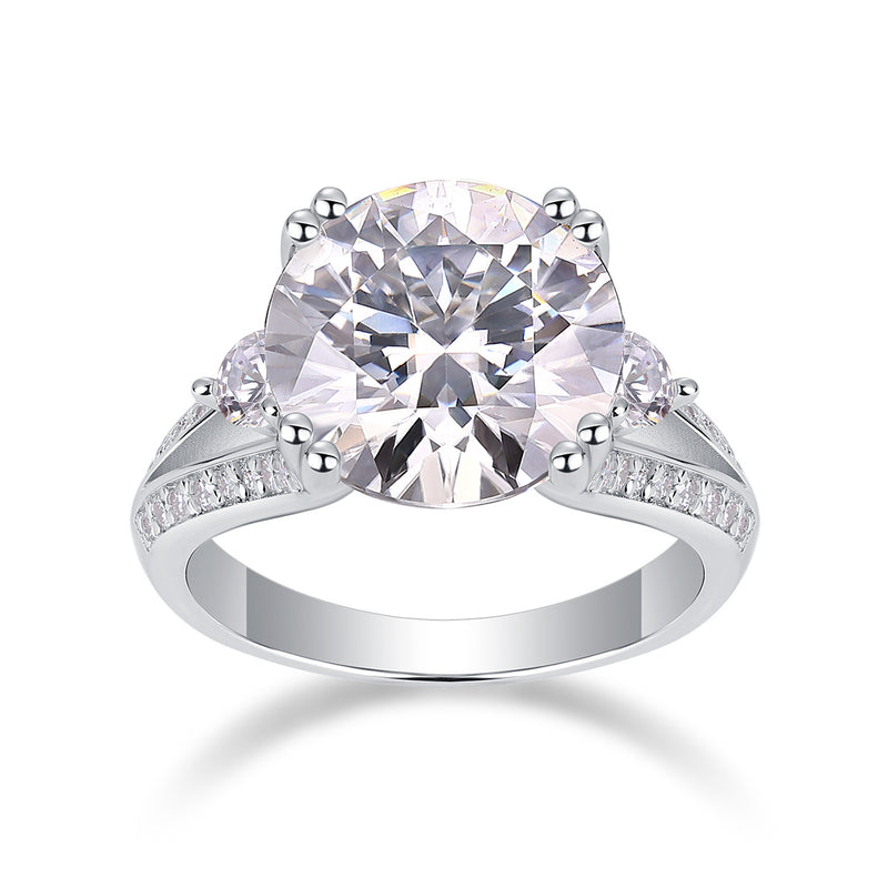 Luxurious Jewelry Piece Set With 5-carat Moissanite S925 Sterling Silver And Platinum-plated Diamond