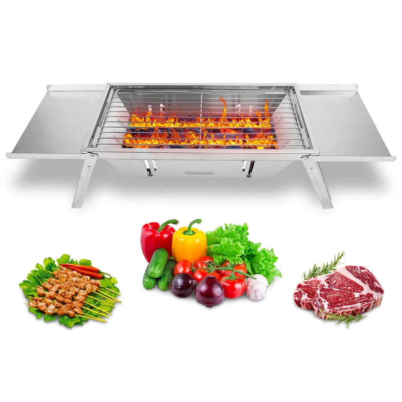 3 In 1 Foldable Charcoal Grill Fire Pit Slow Cooker