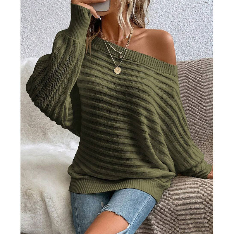 Women's Off Shoulder Sweater Batwing Sleeve