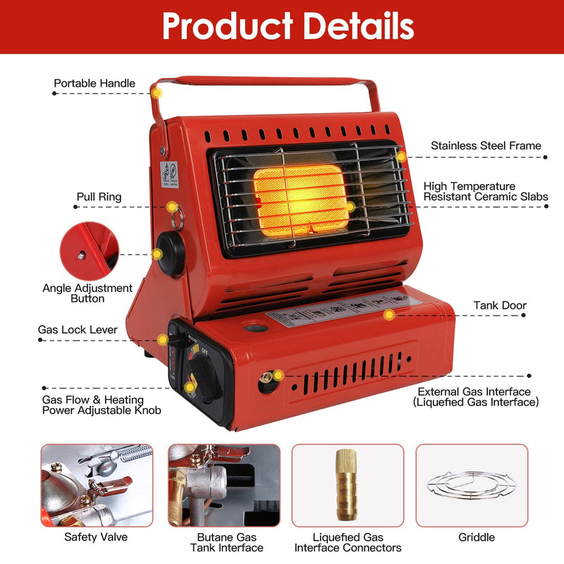 1Pc 2 In 1 Portable Butane Burner Heater