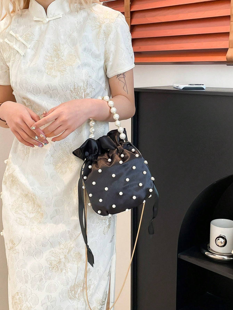 European And American  Pleated Silk Small Bag For Women