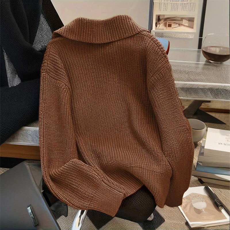 Women's Solid Color Free Size Sweater