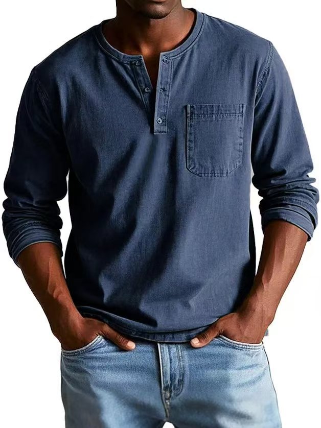 V-neck Long-sleeved T-shirt
