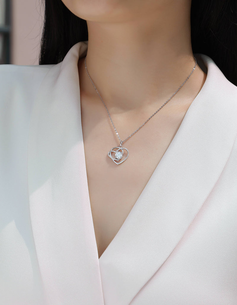 Heart To Heart - A Fashionable And Luxurious Diamond Jewelry Pendant Set