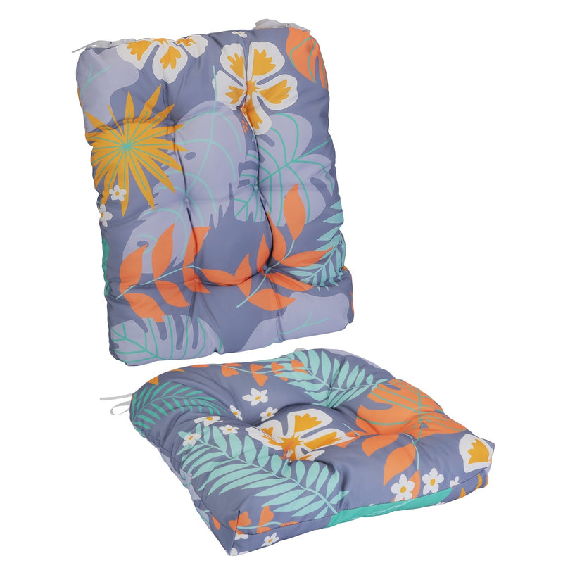 2Pcs Waterproof Rocking Chair Cushion Upper And Lower Back And Seat Sets
