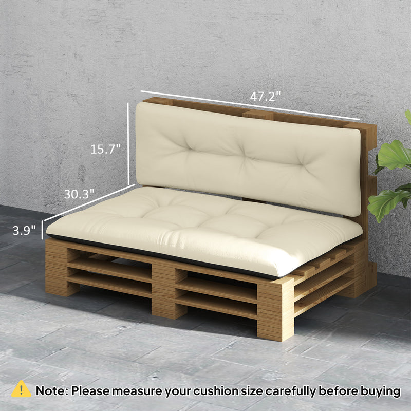 2 Seater Pallet Cushions Outdoor 3.9 Thick Replacement Cushions
