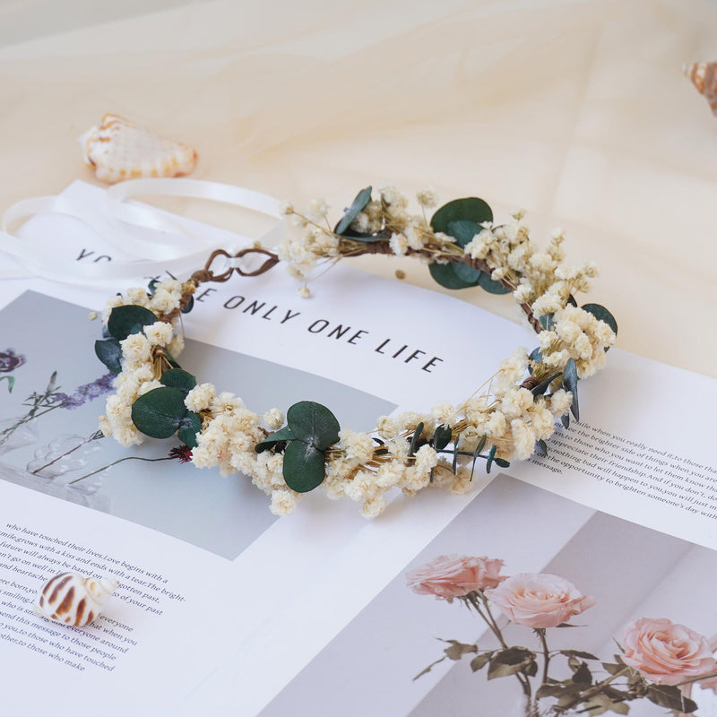 Gypsophila Crown, Dried Flower Crown
