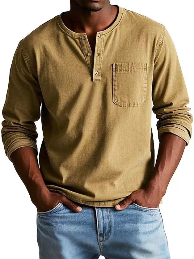 V-neck Long-sleeved T-shirt