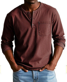 V-neck Long-sleeved T-shirt