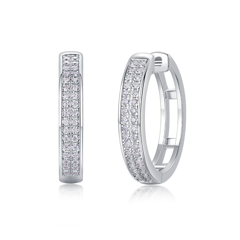 Firefly Light - Moissanite S925 Sterling Silver Earrings With Platinum-plated Stud Earrings