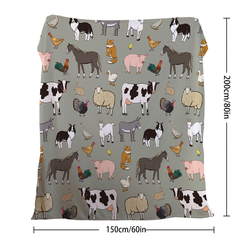 Various Animals Blanket Soft Pig Horse Durable Comfortable Blanket