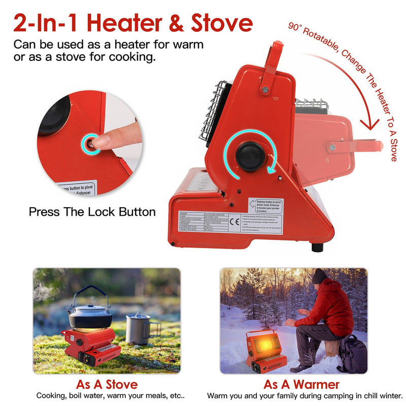 1Pc 2 In 1 Portable Butane Burner Heater