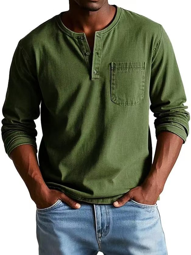 V-neck Long-sleeved T-shirt
