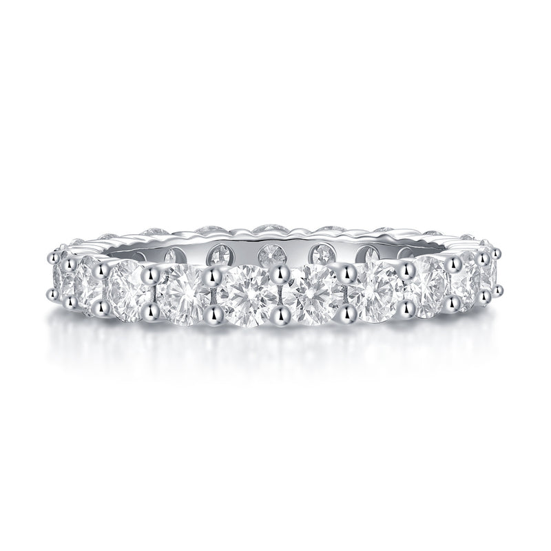 Luxury Fashion Diamond Ring, Row Diamond Ring, Moissanite Silver Ring, Jewelry
