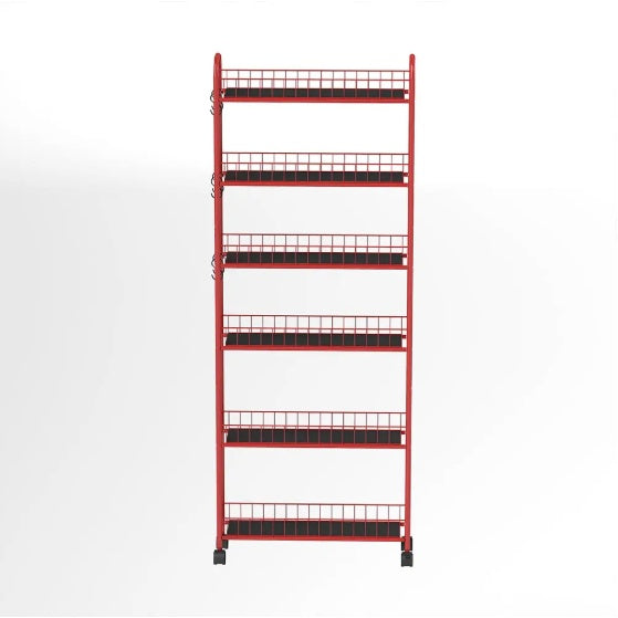 6-Tier Rolling Cart Gap Kitchen Slim Slide Out Storage Tower Rack With Wheels