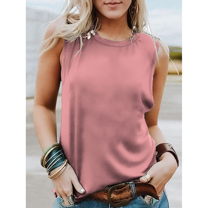 Womens Tank Tops Crew Neck Sleeveless