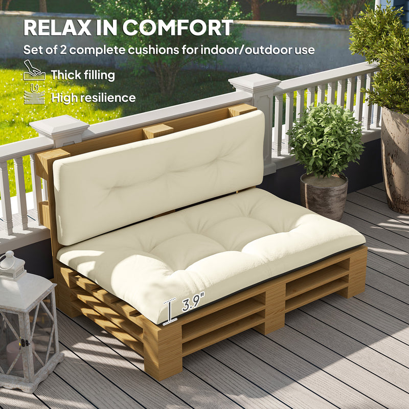 2 Seater Pallet Cushions Outdoor 3.9 Thick Replacement Cushions