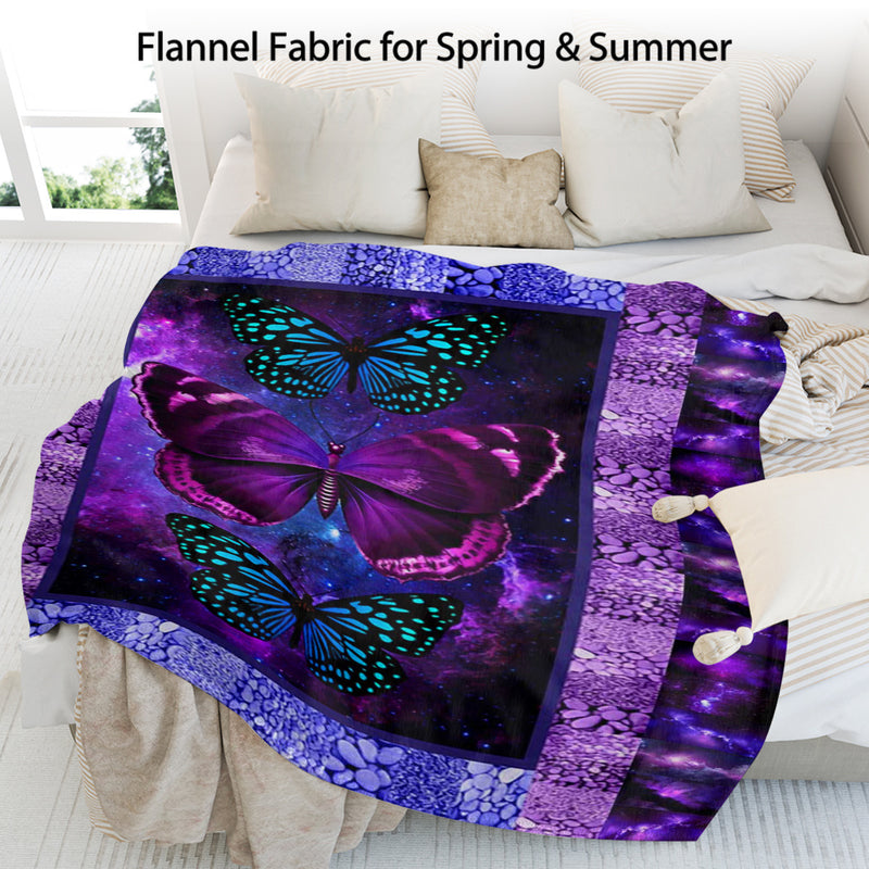 Cozy Butterfly Printed Flannel Blanket