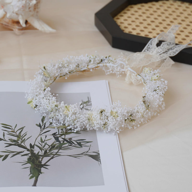 Gypsophila Crown, Dried Flower Crown