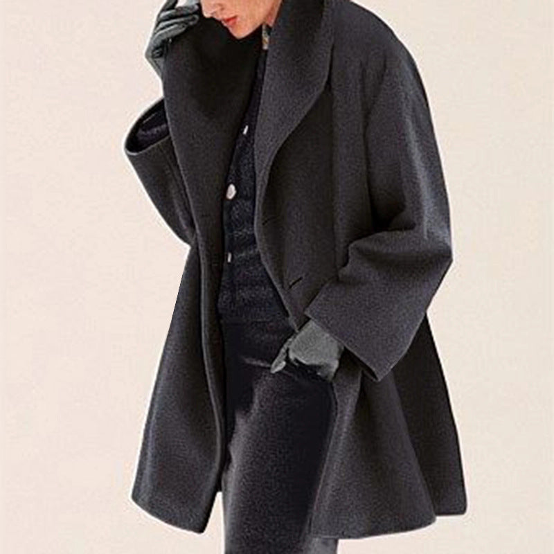 Women's Oversized Hooded Wool-Like Long Coat