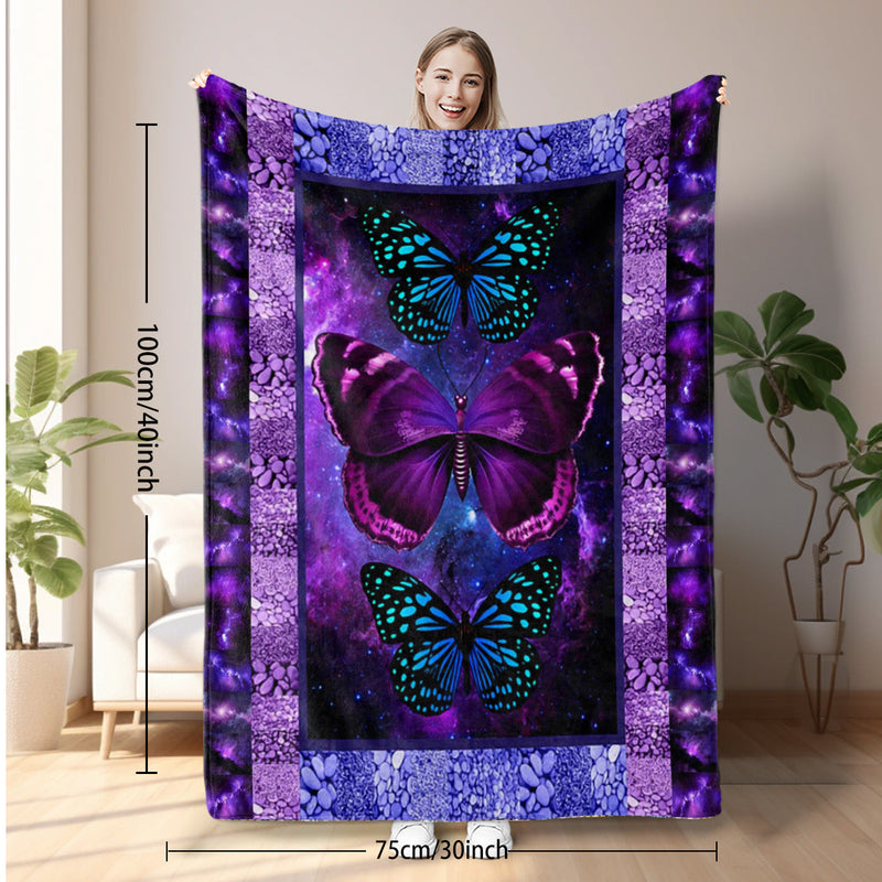 Cozy Butterfly Printed Flannel Blanket