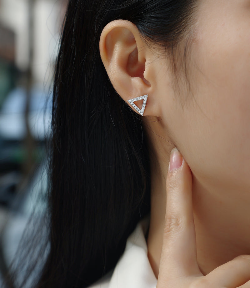 Unique - Set With Moissanite S925 Sterling Silver And Platinum-plated Stud Earrings