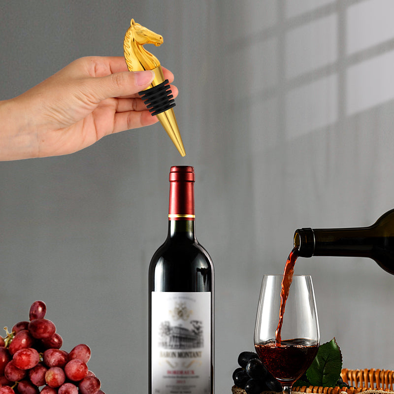 Luxury Horse Head Wine Bottle Stopper Animal-shaped Wine Stopper For Preserving Red Wine