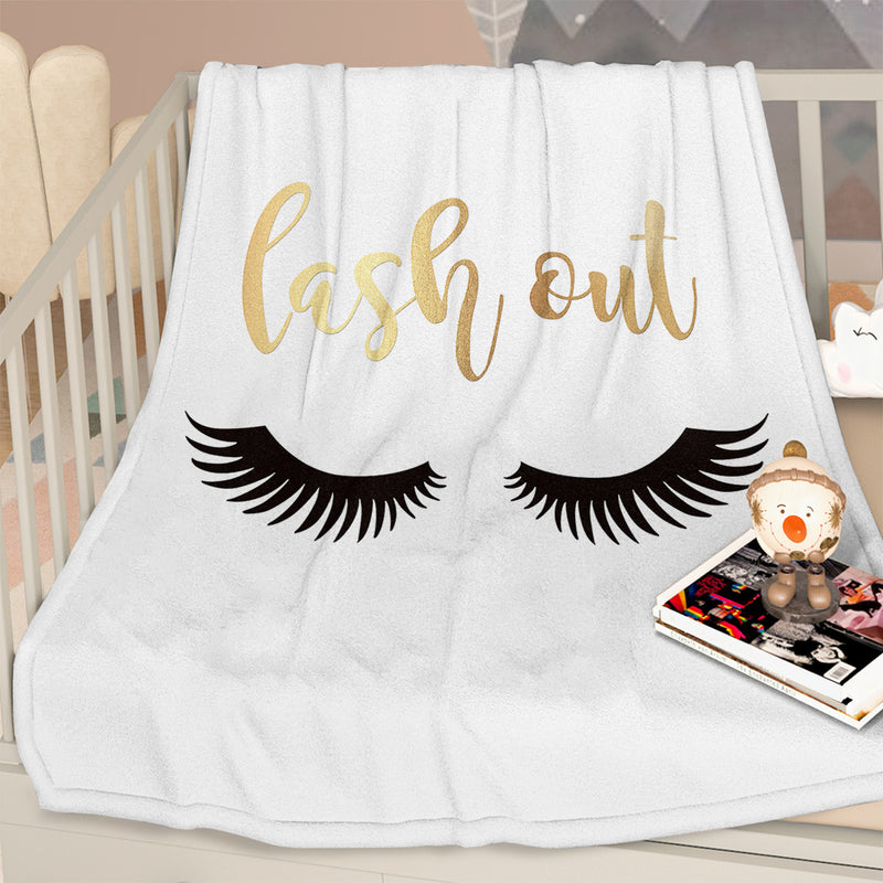 Long Eyelashes Printed Throw Blanket Plush