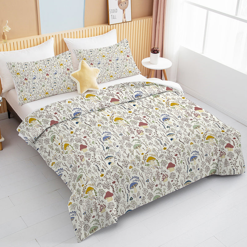 3 Pieces Mushroom Decoration Comforter Set Soft Bedding Set