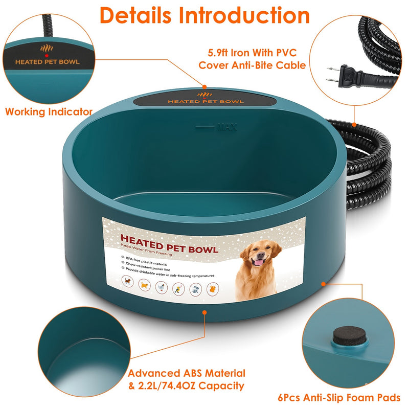 Heated Water Bowl For Dog Cat