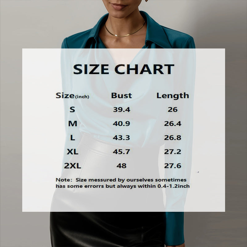 Women's Solid Color Long Sleeve Cowl Neck Blouse