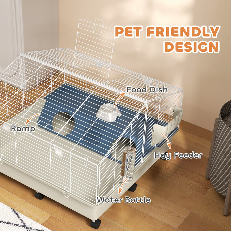 Rolling Small Animal Cage With Water Bottle