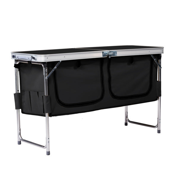 4ft 47cm Wide Black Outdoor Folding Table