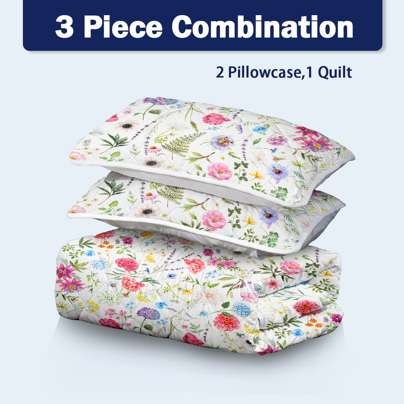 Lightweight Bedspreads Botanical Coverlets Quilt Bedding Set