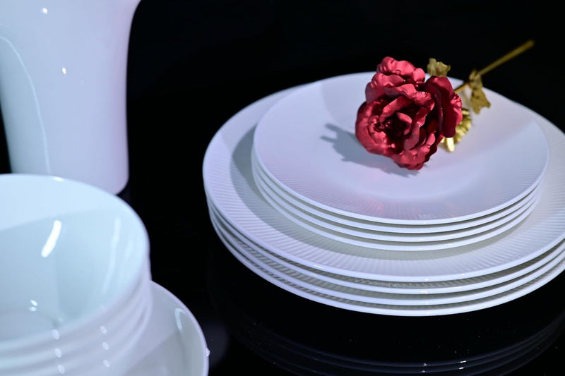 Dandilion Bone China Dinnerware Set, 16 Pieces, Service For 4, Plates, Dishes, Bowls Set