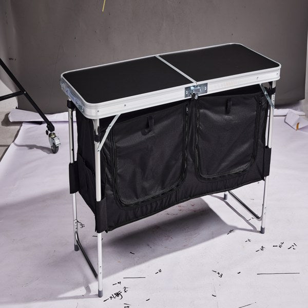 4ft 47cm Wide Black Outdoor Folding Table