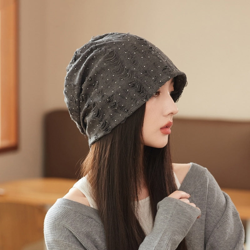 Korean Style Ripped Pile Heap Cap